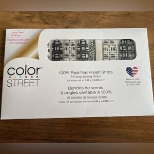 Color Street NEW 100% real nail polish strips manicure art press on‎ black white